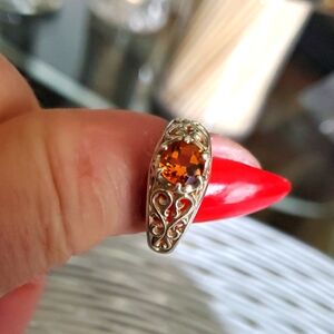 1ctSpesartineFanta Genuine And Sterling Ring